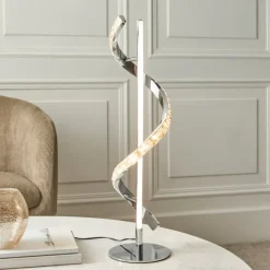 Hyde Chrome And Crystal LED Table Lamp