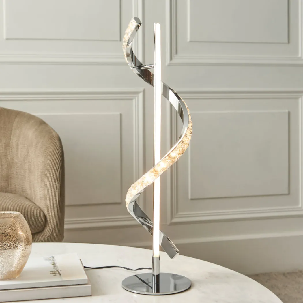 Hyde Chrome And Crystal LED Table Lamp