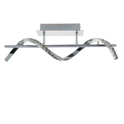Hyde Chrome And Crystal Semi-Flush LED Ceiling Light