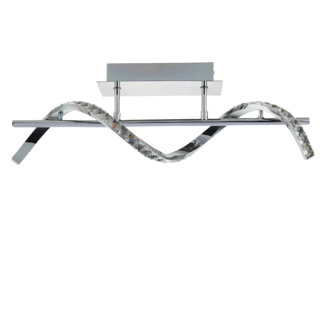 Hyde Chrome And Crystal Semi-Flush LED Ceiling Light