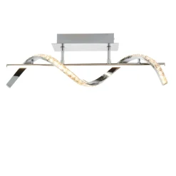 Hyde Chrome And Crystal Semi-Flush LED Ceiling Light