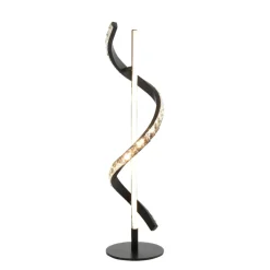Hyde Matte Black And Crystal LED Table Lamp