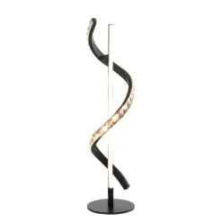 Hyde Matte Black And Crystal LED Table Lamp