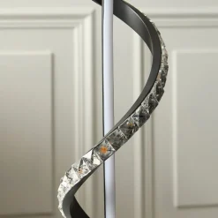 Hyde Matte Black And Crystal LED Table Lamp