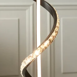 Hyde Matte Black And Crystal LED Table Lamp
