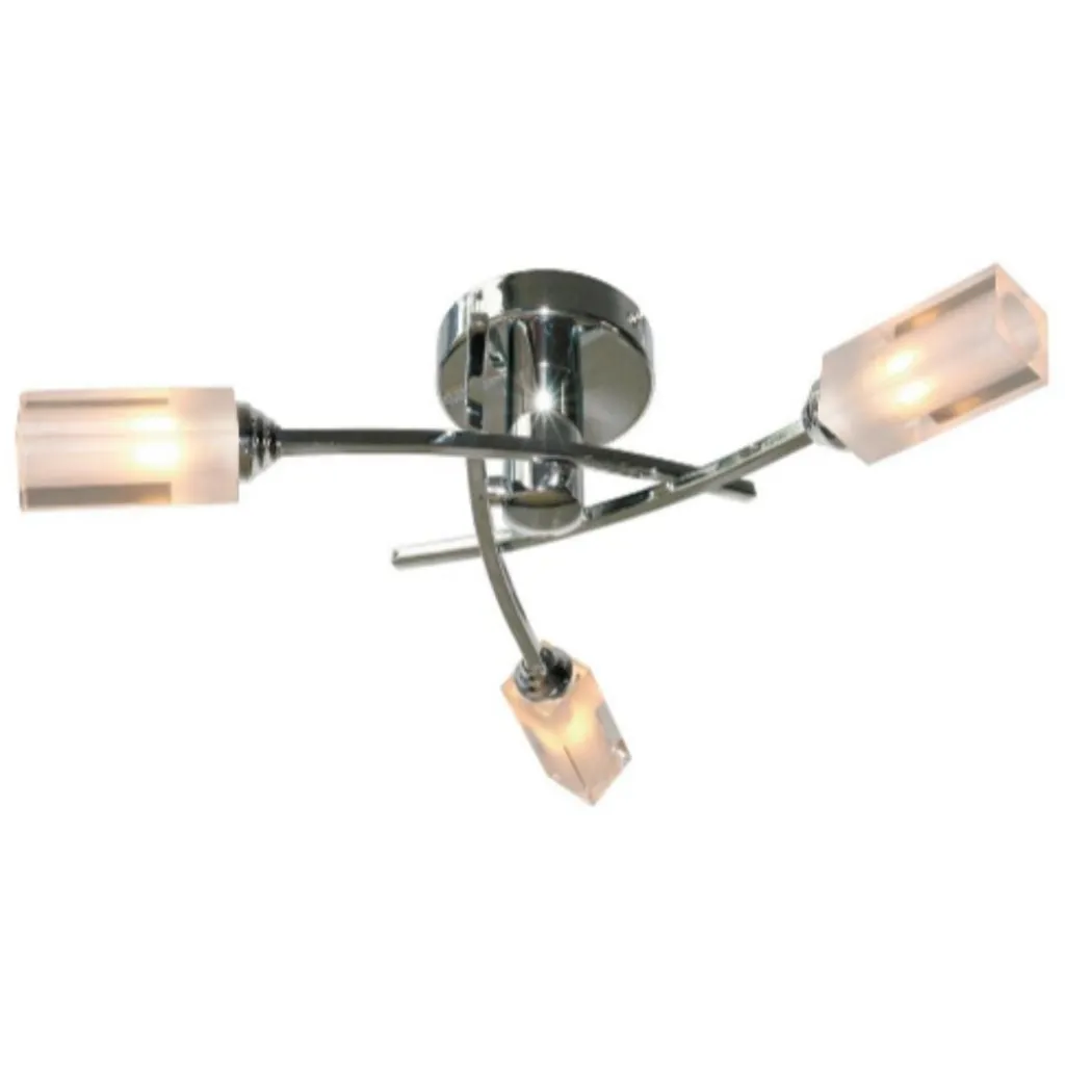 Icarus 3 Light Semi Flush Ceiling Light Polished Chrome