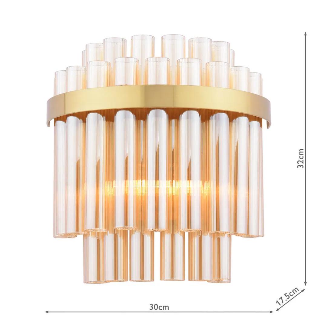Imani 2-Light Natural Brass Wall Light