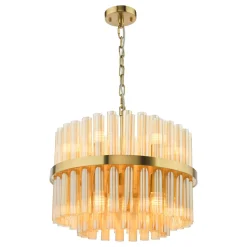Imani 12-Light Natural Brass Pendant