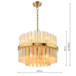 Imani 12-Light Natural Brass Pendant