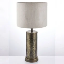 Indara Bronze Table Lamp with Grey Shade