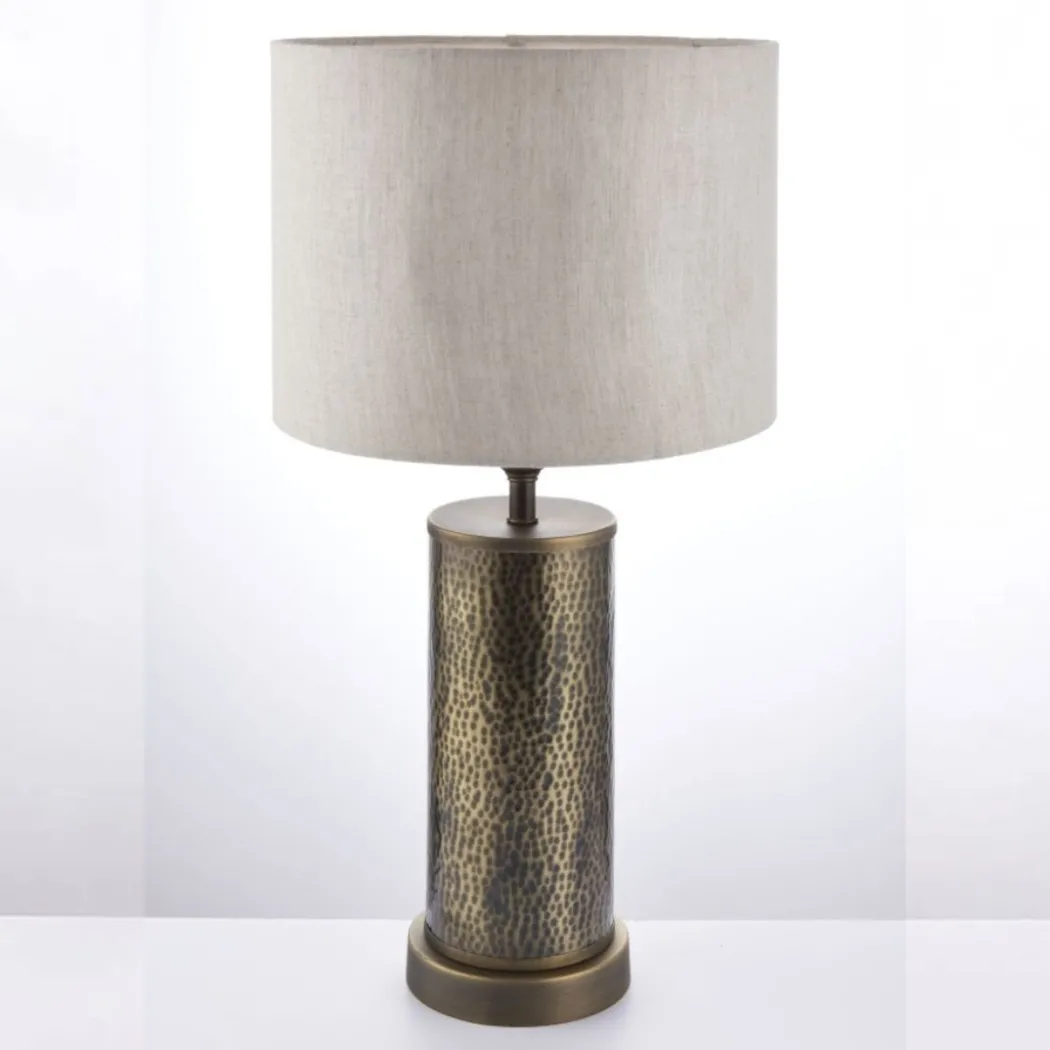 Indara Bronze Table Lamp with Grey Shade