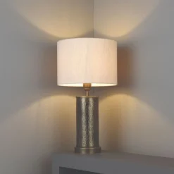 Indara Bronze Table Lamp with Grey Shade