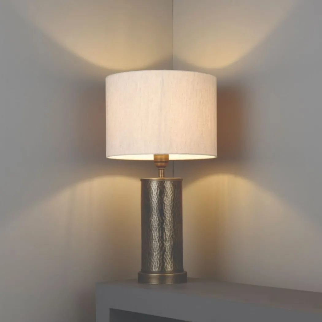 Indara Bronze Table Lamp with Grey Shade