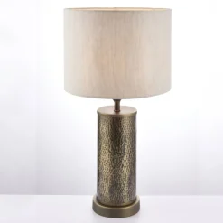 Indara Bronze Table Lamp with Grey Shade