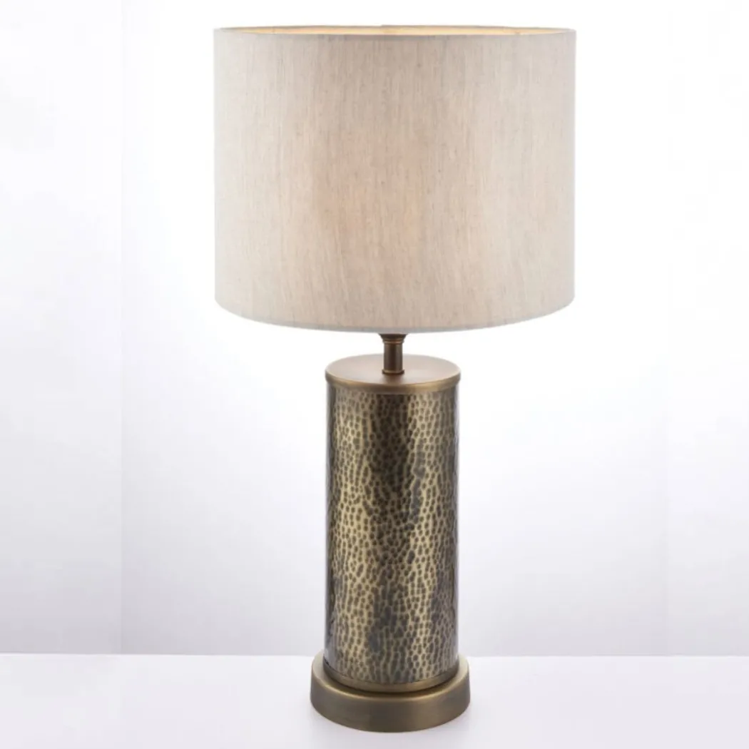 Indara Bronze Table Lamp with Grey Shade