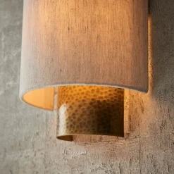 Indara Bronze Wall Light with Grey Shade