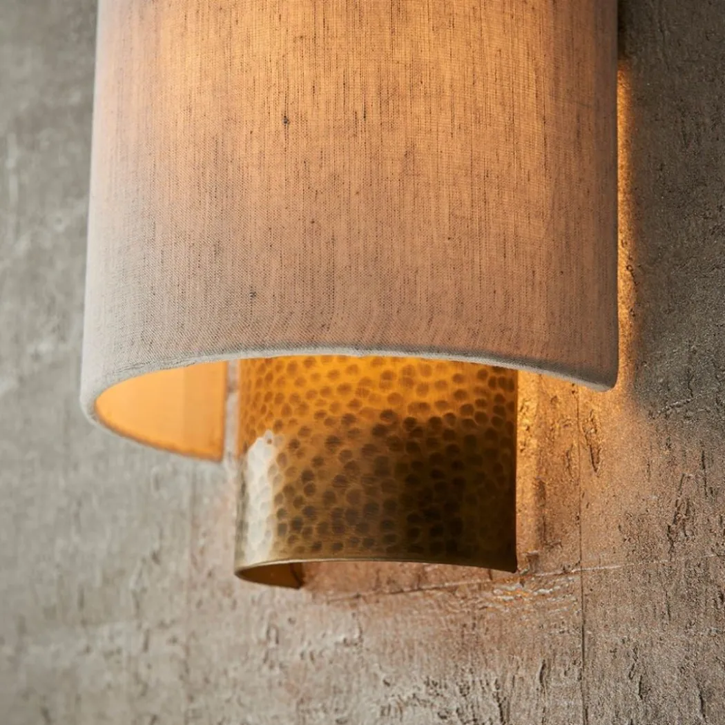 Indara Bronze Wall Light with Grey Shade