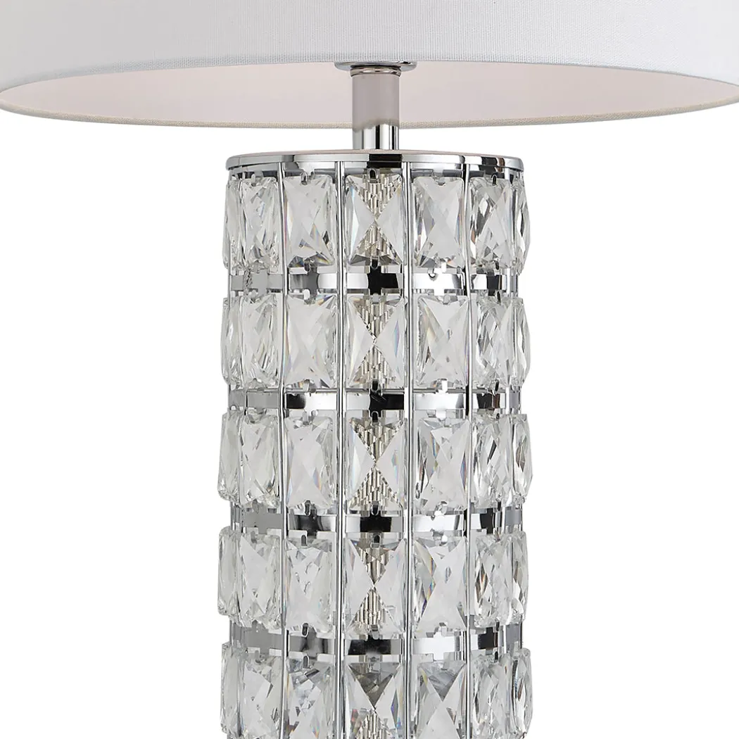 Indus Jewelled Cylinder Off White Table Lamp