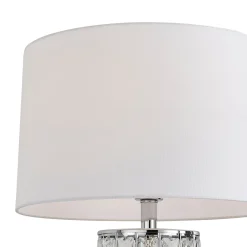 Indus Jewelled Cylinder Off White Table Lamp
