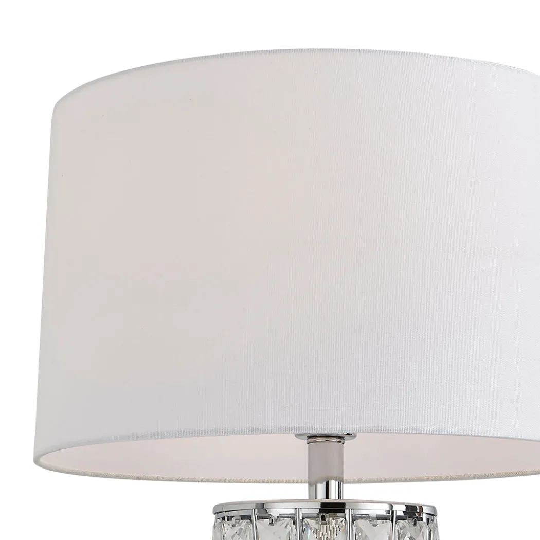 Indus Jewelled Cylinder Off White Table Lamp