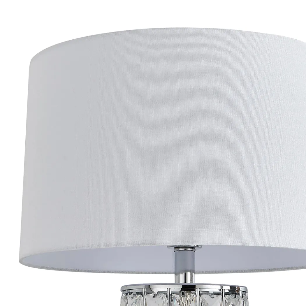 Indus Jewelled Cylinder Off White Table Lamp