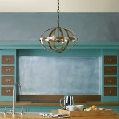 Inga 3 Light Petrol Copper Pendant Ceiling Light