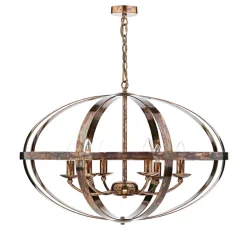 Inga 6 Light Petrol Copper Pendant Ceiling Light