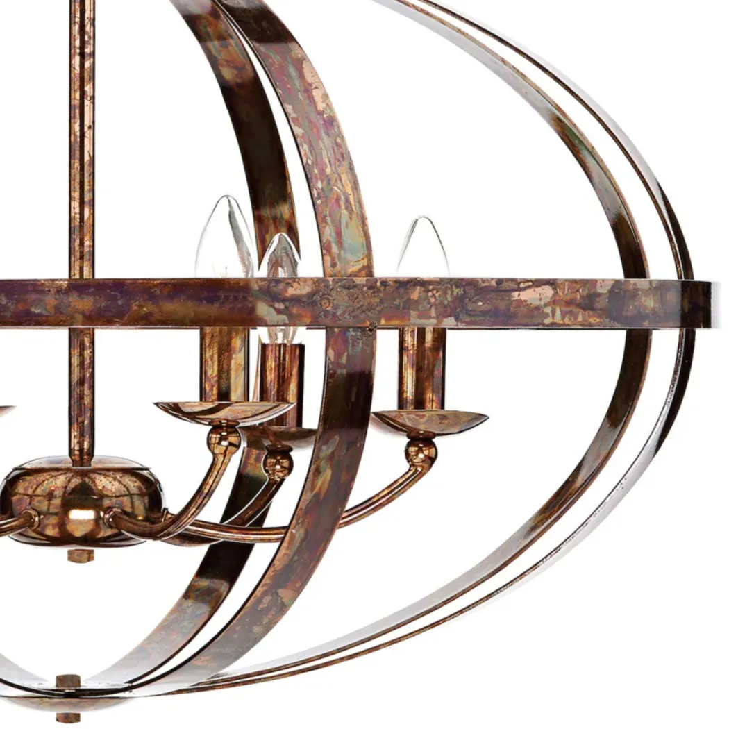 Inga 6 Light Petrol Copper Pendant Ceiling Light