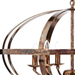 Inga 6 Light Petrol Copper Pendant Ceiling Light
