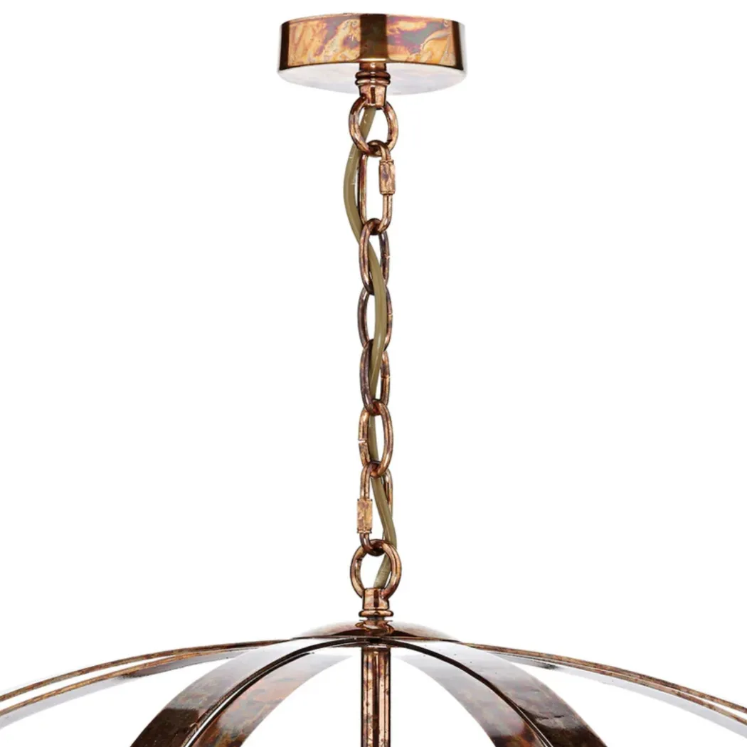 Inga 6 Light Petrol Copper Pendant Ceiling Light