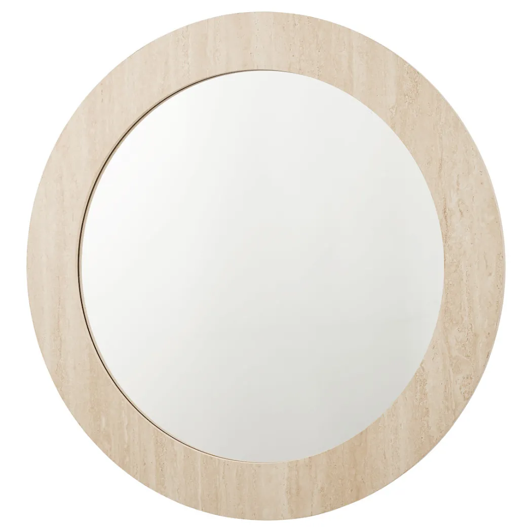 Ioana Round Travertine 80Cm Mirror