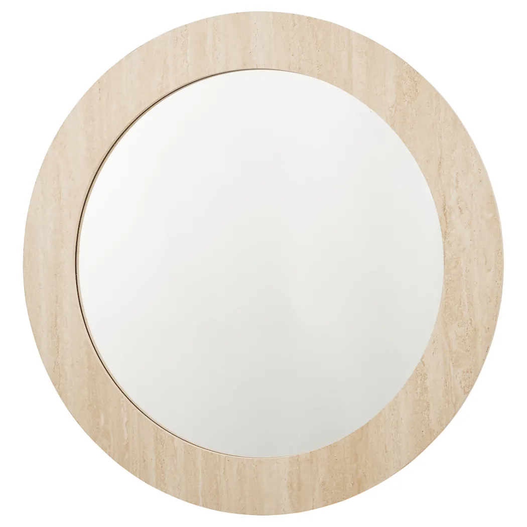 Ioana Round Travertine 80Cm Mirror