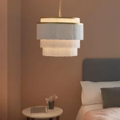 Itziar 3 Light White and Gold Ceiling Pendant