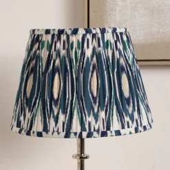 Izara 45cm Blue Ikat Pleated Tapered Shade