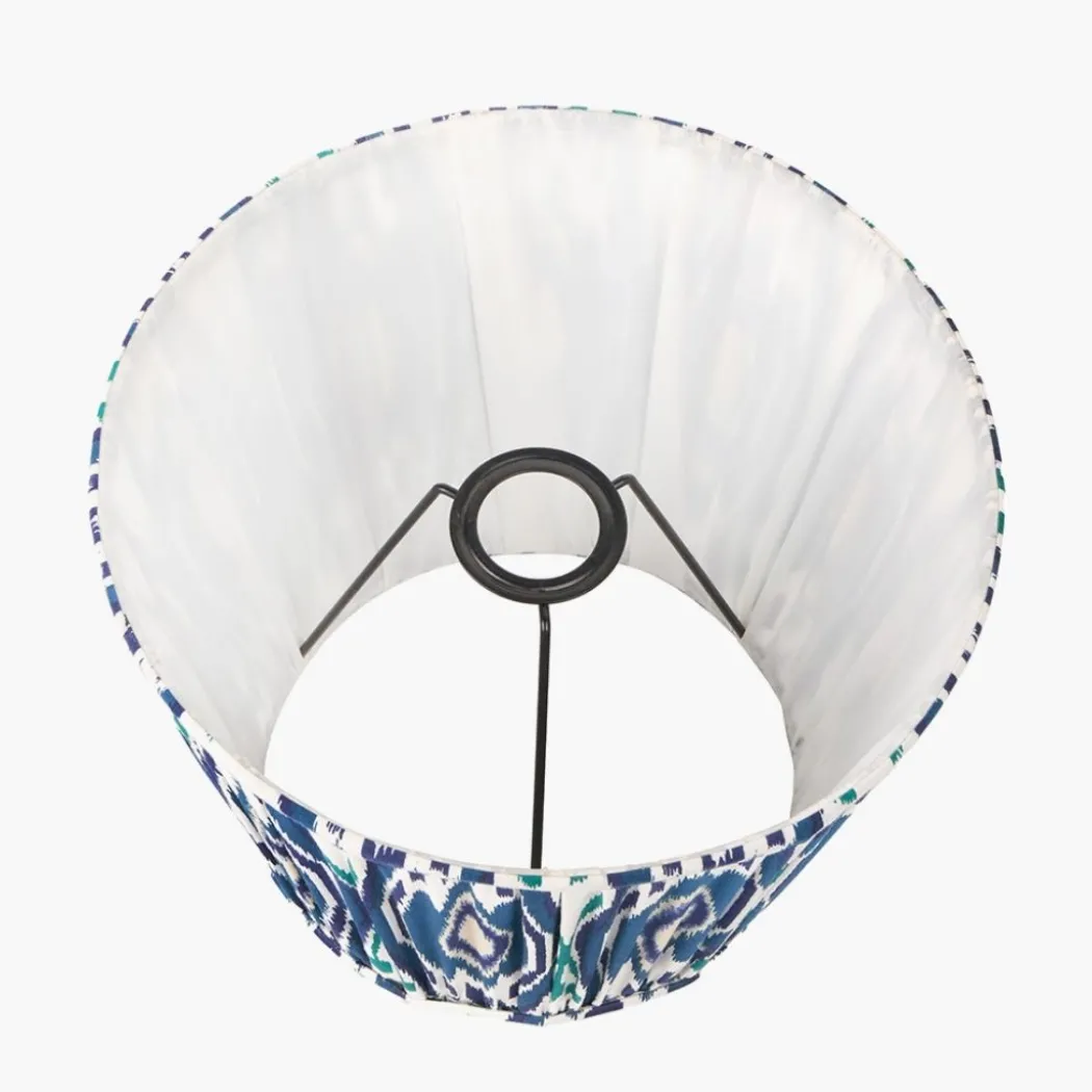 Izara 45cm Blue Ikat Pleated Tapered Shade