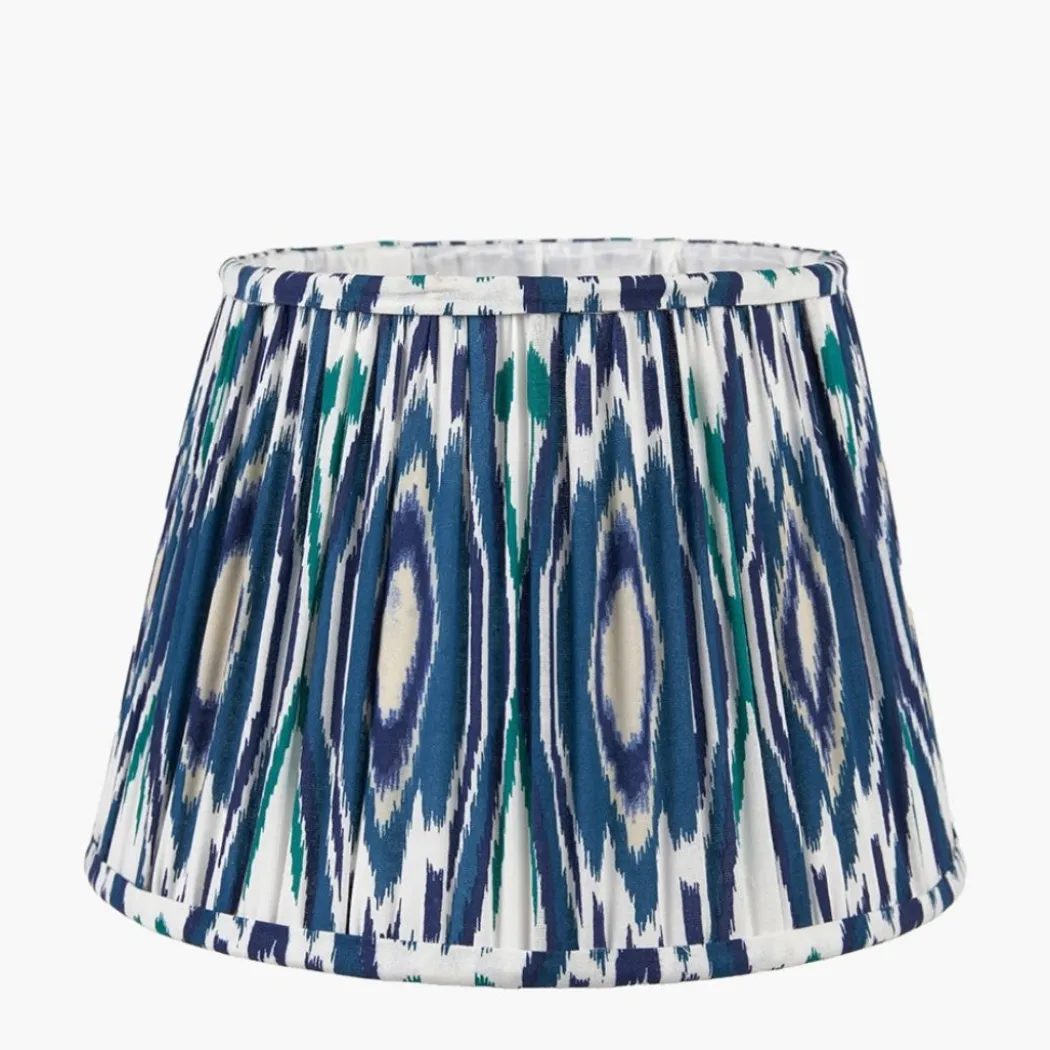 Izara 45cm Blue Ikat Pleated Tapered Shade