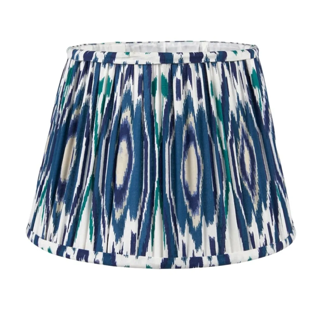 Izara 45cm Blue Ikat Pleated Tapered Shade