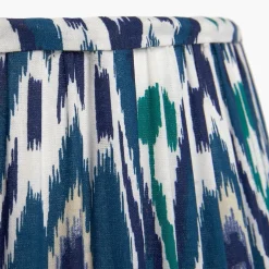 Izara 35cm Blue Ikat Pleated Tapered Shade