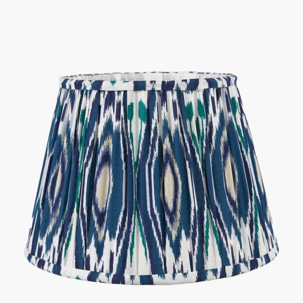 Izara 35cm Blue Ikat Pleated Tapered Shade