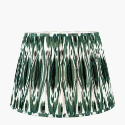 Izara 40cm Green Ikat Pleated Tapered Shade