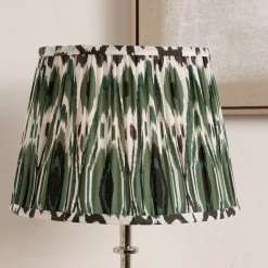 Izara 45cm Green Ikat Pleated Tapered Shade