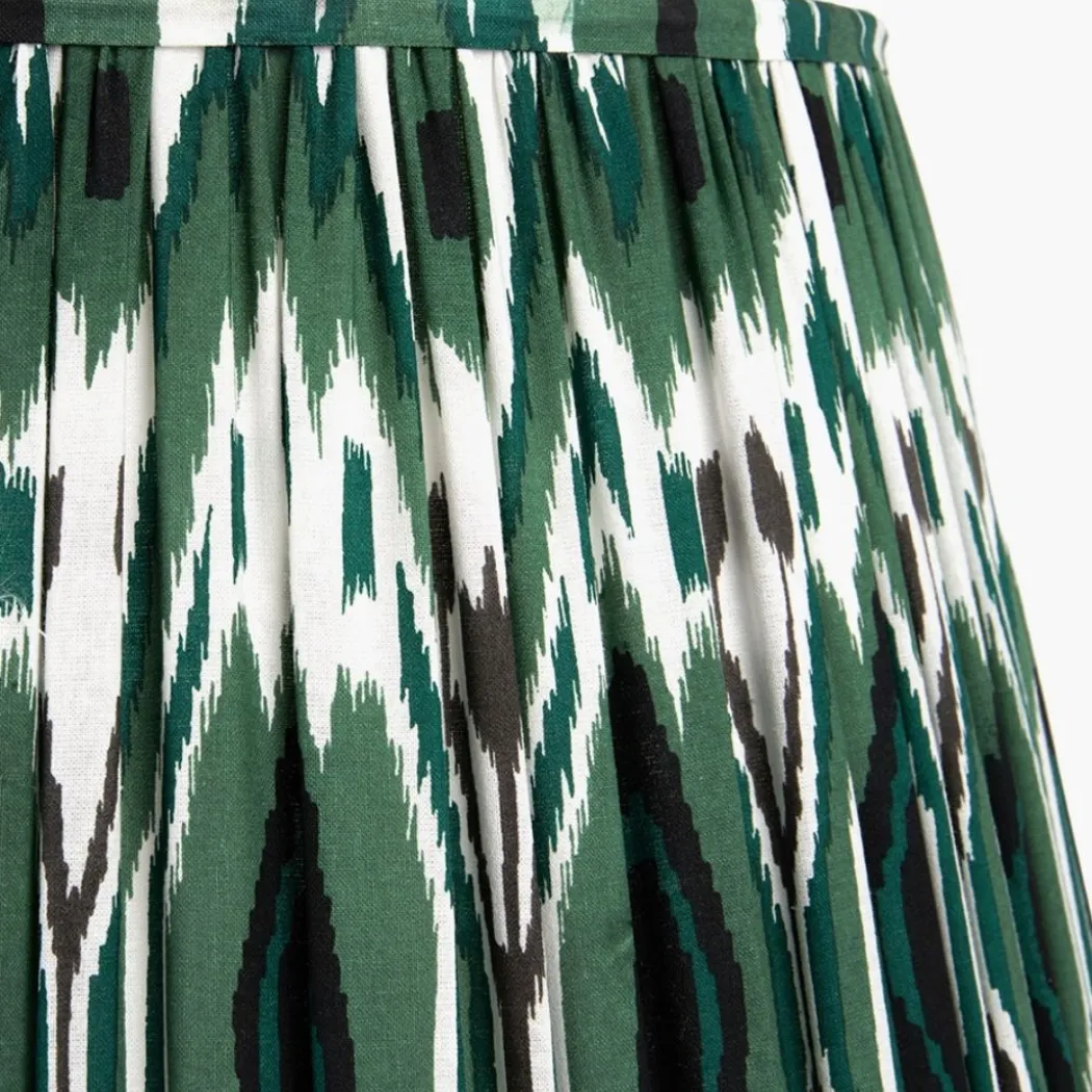 Izara 45cm Green Ikat Pleated Tapered Shade