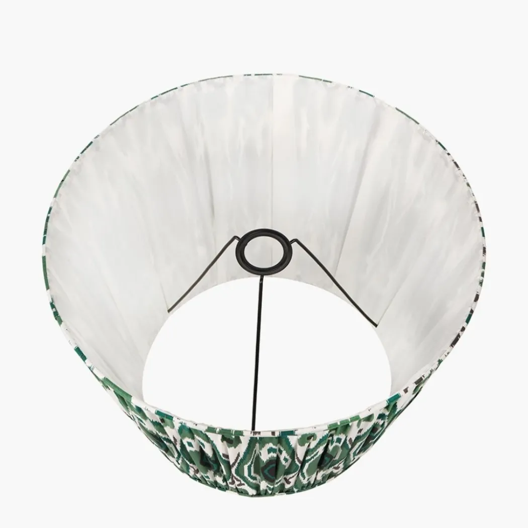 Izara 45cm Green Ikat Pleated Tapered Shade