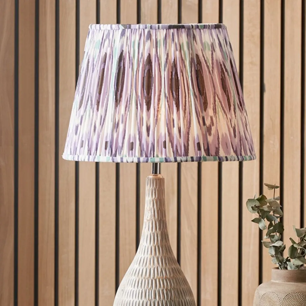 Izara 30cm Lilac Ikat Pleated Tapered Shade