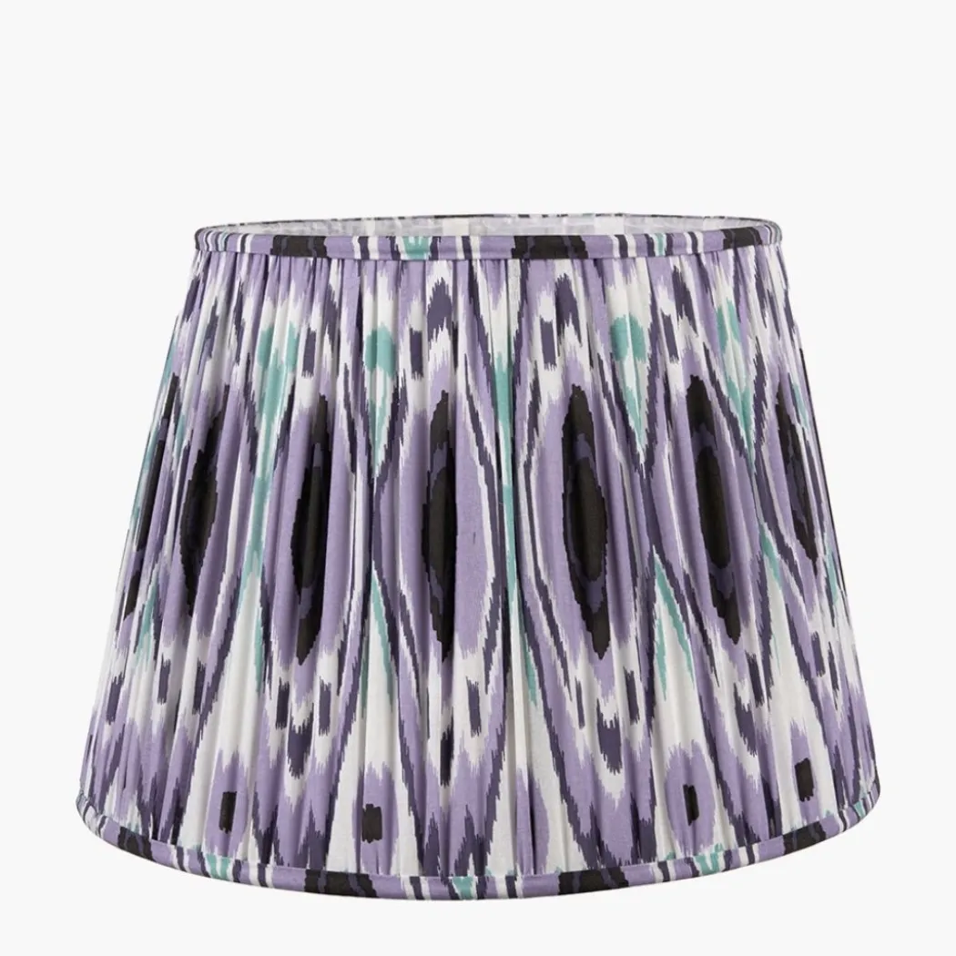 Izara 40cm Lilac Ikat Pleated Tapered Shade