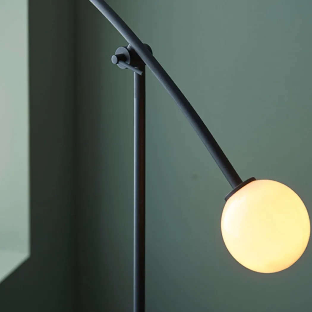 Izaro 2 Light Black and Opal Floor Lamp