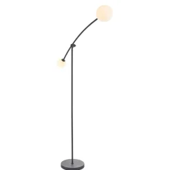 Izaro 2 Light Black and Opal Floor Lamp