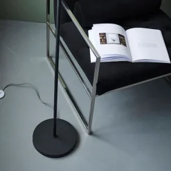 Izaro 2 Light Black and Opal Floor Lamp