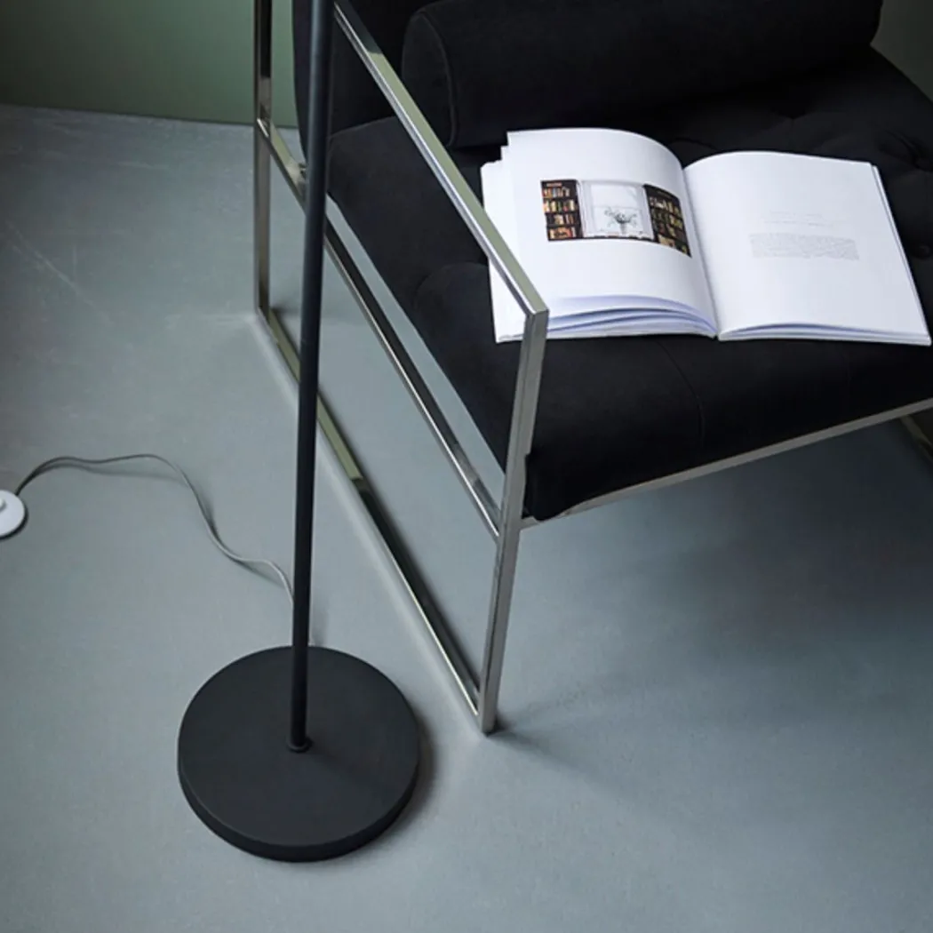 Izaro 2 Light Black and Opal Floor Lamp