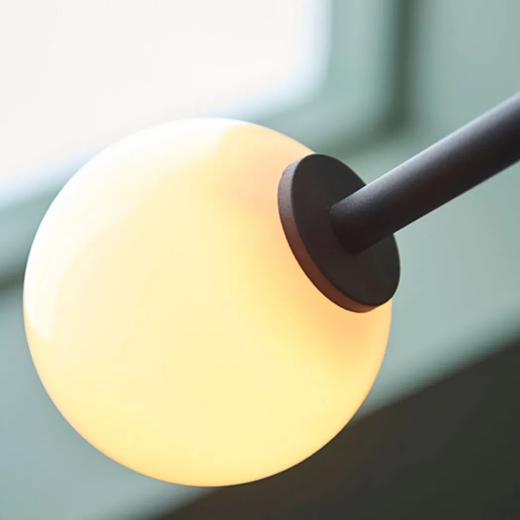 Izaro 2 Light Black and Opal Floor Lamp
